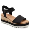 Toms Womens Diana Wedge Sandal - Black -Shoes Shop US 01 203716 00