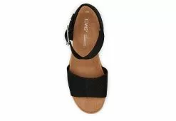 Toms Womens Diana Wedge Sandal - Black -Shoes Shop US 01 203716 03