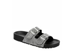 Madden Girl Womens Teddy Footbed Slide Sandal - Black