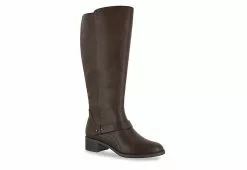 Easy Street Womens Jewel Wide Calf Tall Boot - Brown