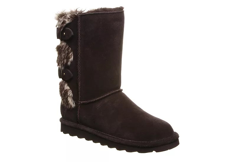 Bearpaw Womens Eloise Wide Calf Fur Boot - Chocolate 3 Bearpaw Womens Eloise Wide Calf Fur Boot - Chocolate