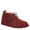Bearpaw Womens Skye Lace-up Fur Boot - Dark Red