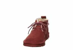Bearpaw Womens Skye Lace-up Fur Boot - Dark Red -Shoes Shop US 01 300814 02