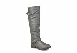 Journee Collection Womens Spokane Extra Wide Calf Tall Boot - Dark Grey