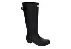 Hunter Boots Llc Womens Original Back Adj Gloss Rain Boot - Black