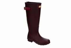 Hunter Boots Llc Womens Original Back Adj Rain Boot - Dark Red