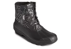 Sperry Womens Syren Gulf Metallic Animal Duck Boot - Black