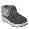 Skechers Womens Skipper Wave Cozy Queen Lace-up Fur Boot - Dark Grey -Shoes Shop US 01 302635 00
