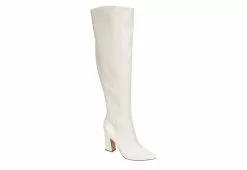 Michael By Michael Shannon Womens Camille Wide Calf Over The Knee Boot - Off White