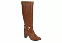 Lauren Blakwell Womens Raquel Wide Calf Tall Dress Boot - Cognac