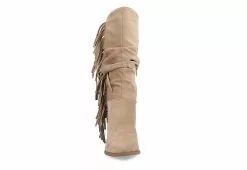 Journee Collection Womens Hartly Fringed Wide Calf Dress Boot - Taupe -Shoes Shop US 01 303178 02