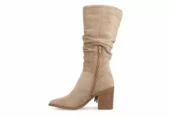Journee Collection Womens Hartly Fringed Wide Calf Dress Boot - Taupe -Shoes Shop US 01 303178 03