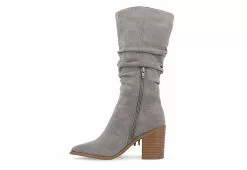 Journee Collection Womens Hartly Fringed Wide Calf Dress Boot - Grey -Shoes Shop US 01 303179 03