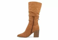 Journee Collection Womens Hartly Fringed Wide Calf Dress Boot - Tan -Shoes Shop US 01 303180 03