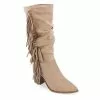 Journee Collection Womens Hartly Fringed Extra Wide Calf Dress Boot - Taupe -Shoes Shop US 01 303183 00