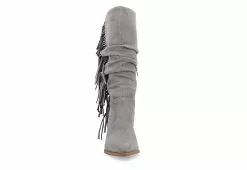 Journee Collection Womens Hartly Fringed Extra Wide Calf Dress Boot - Grey -Shoes Shop US 01 303184 02