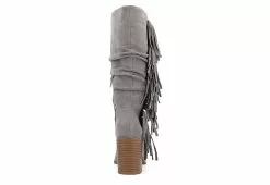 Journee Collection Womens Hartly Fringed Extra Wide Calf Dress Boot - Grey -Shoes Shop US 01 303184 04