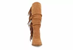 Journee Collection Womens Hartly Fringed Extra Wide Calf Dress Boot - Tan -Shoes Shop US 01 303185 02