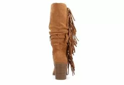 Journee Collection Womens Hartly Fringed Extra Wide Calf Dress Boot - Tan -Shoes Shop US 01 303185 04