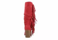 Journee Collection Womens Hartly Fringed Extra Wide Calf Dress Boot - Red -Shoes Shop US 01 303199 04