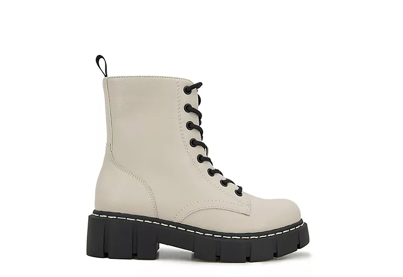 Unionbay Womens Lester Combat Boot - Off White 4 Unionbay Womens Lester Combat Boot - Off White - Image 2