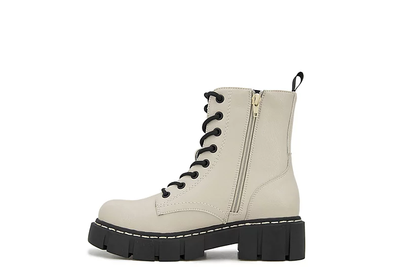 Unionbay Womens Lester Combat Boot - Off White 5 Unionbay Womens Lester Combat Boot - Off White - Image 3
