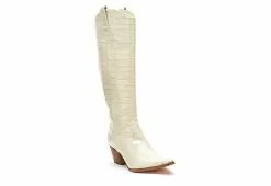 Coconuts Womens Jax Tall Western Boot - Ivory