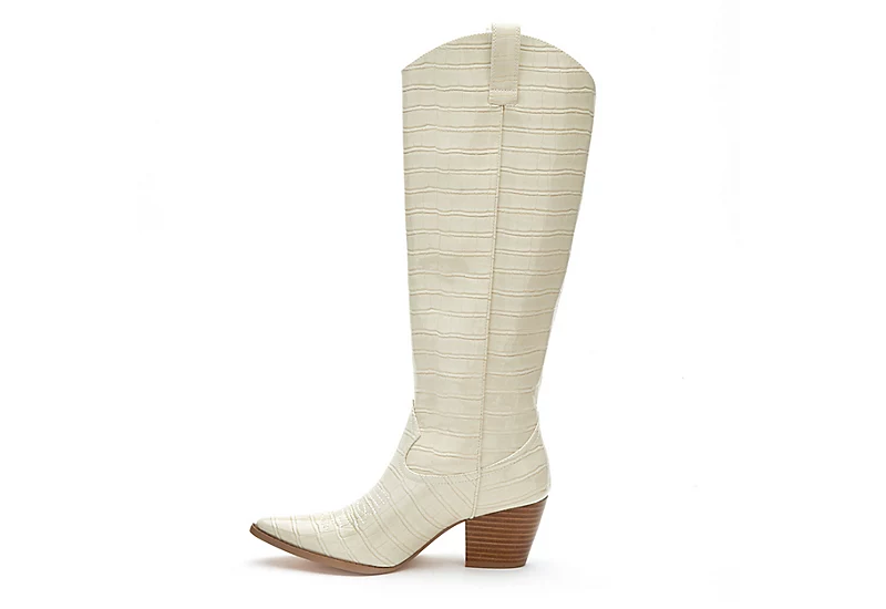 Coconuts Womens Jax Tall Western Boot - Ivory 6 Coconuts Womens Jax Tall Western Boot - Ivory - Image 4